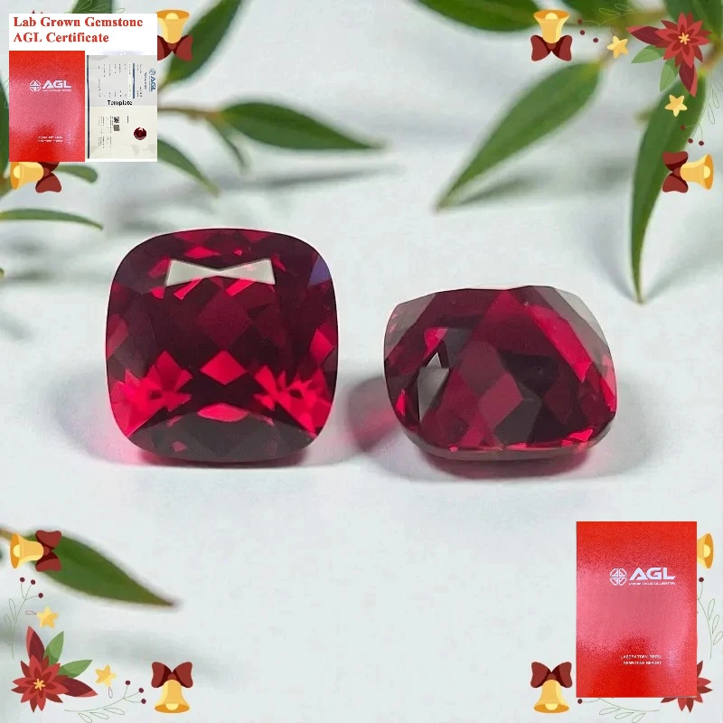 

Cushion Cut Lab Grown Ruby Pigeon Blood Red Gemstone Jewelry Making Main Materials Selectable Certificate
