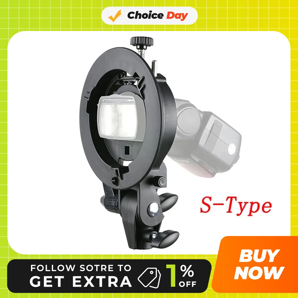 

Godox S-Type Bracket Bowens S Mount Holder for Speedlite Flash Snoot Softbox Beauty Dish Honeycomb