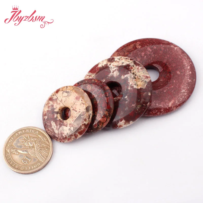 Donut Ring Multicolor Red Jasper Stone Beads for DIY Accessories Necklace Bracelet Pendant Charm Jewelry Making 1 Pcs 30mm /40mm