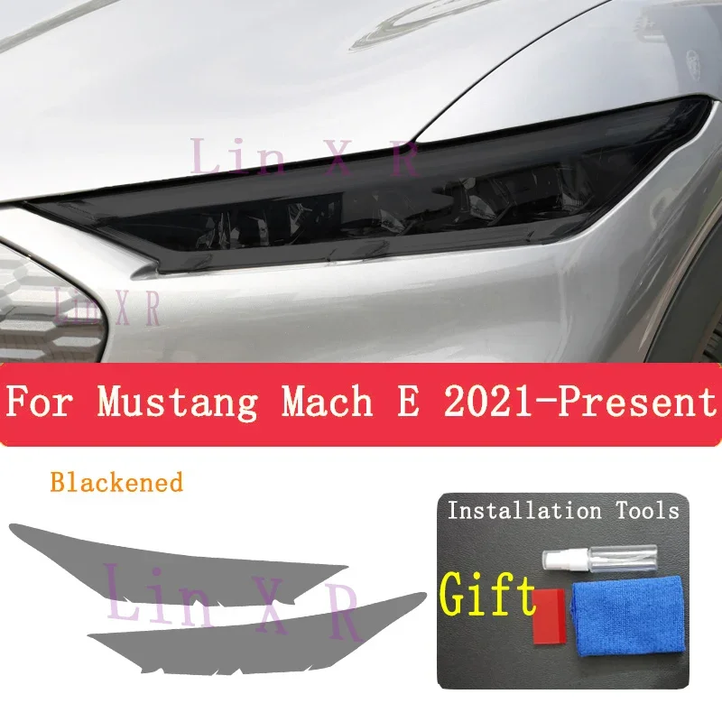 

Защитная пленка из ТПУ для Ford Mustang Mach E 2021, наклейка против царапин для внешних фар автомобиля, аксессуары для ремонта тонировки передних фар