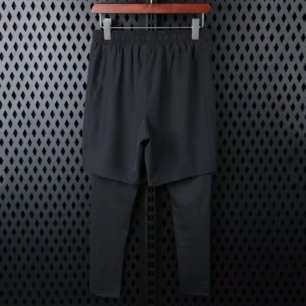 Collant da basket 2 in 1 Collant da jogging Pantaloncini sportivi da corsa traspiranti Collant sportivi a compressione da uomo in poliestere traspirante