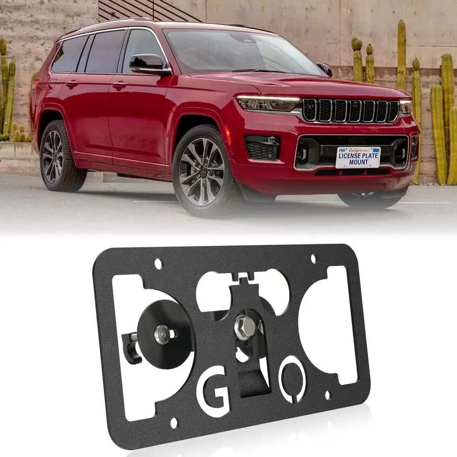 

Крепление номерного знака бампера, совместимое с Jeep Grand Cherokee L 4xe WL 20212025, рамки номерного знака на передней решетке без сверления Lic