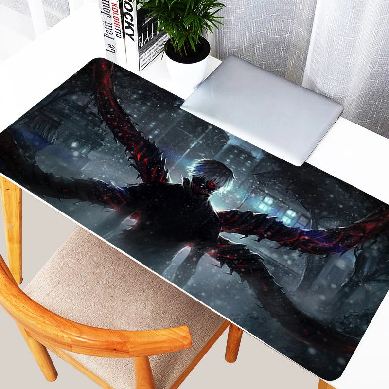 Mouse Pad PC Japan Anime Tokyo G-ghoul Keyboard Rug Black And White Manga Desk Mat Laptop Kaneki Ken Gaming Accessories Desk Mat