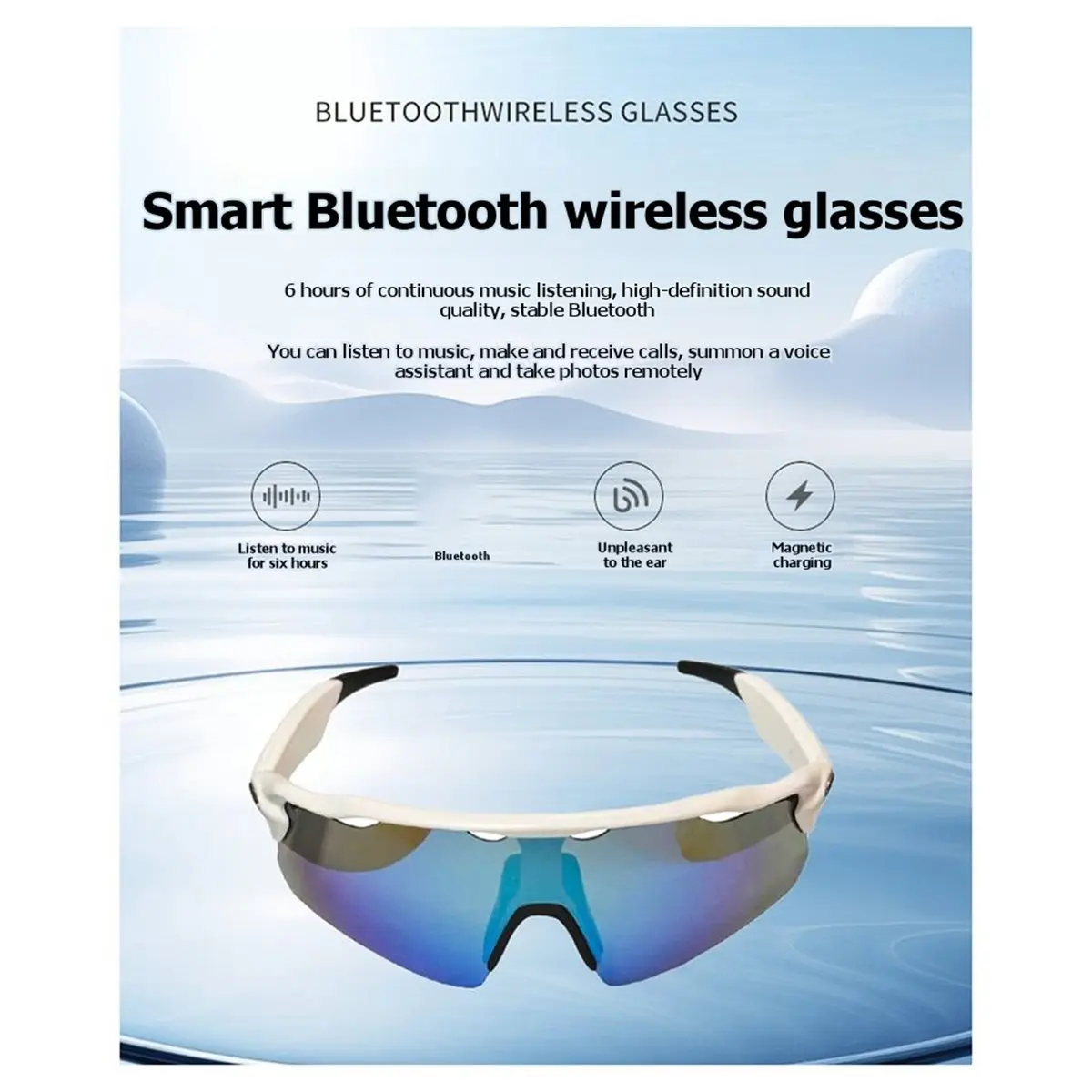 THANKYOU Sports Smart AI Glasses with Bluetooth Music, Cycling Goggles, and AI Voice Translation HD