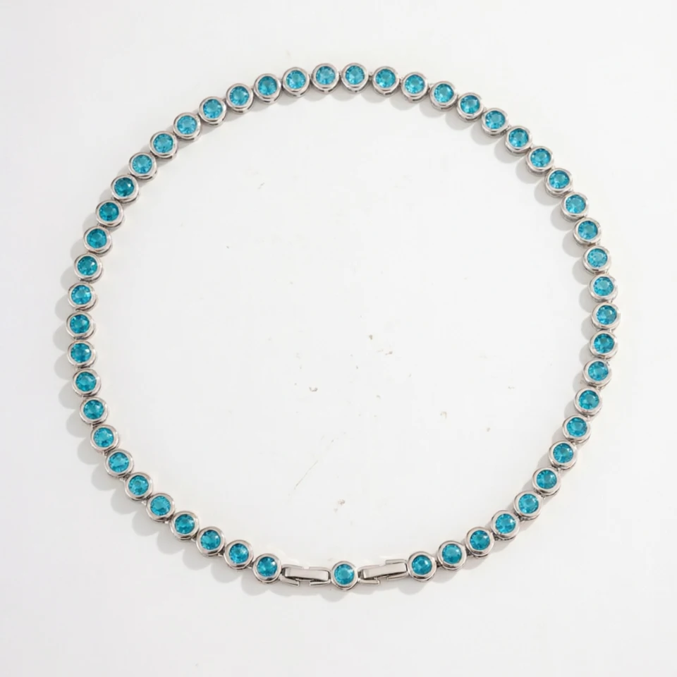 ZAKOL Luxuriöse, zierliche, glänzende, farbenfrohe Zirkon-Tennis-Choker-Halskette für Frauen, eleganter, funkelnder Kristall-Schmuck für Hochzeiten und Partys – Detail 11
