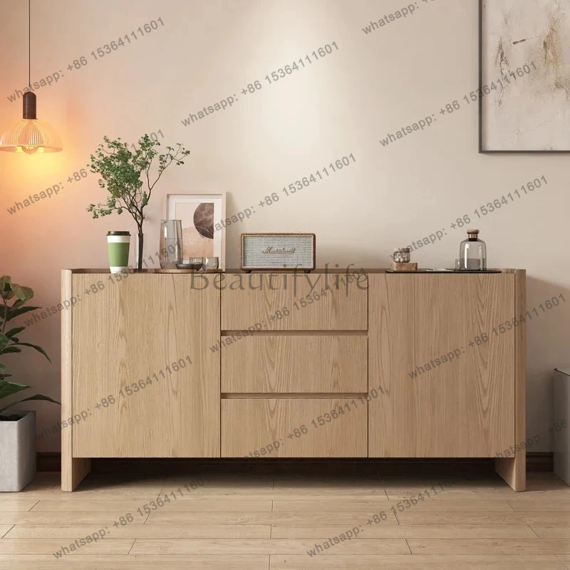 

Medieval style dining side cabinet, storage against the wall porch, solid wood designer style, high-end retro