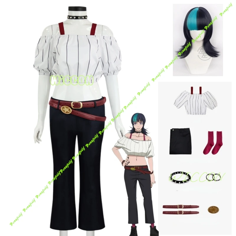 

Anime Jujutsu Kirara Hoshi Kaisen Cosplay Costume Wig Outfit Choker Socks Belt Accessories Women Pant Halloween Hakari Kinji