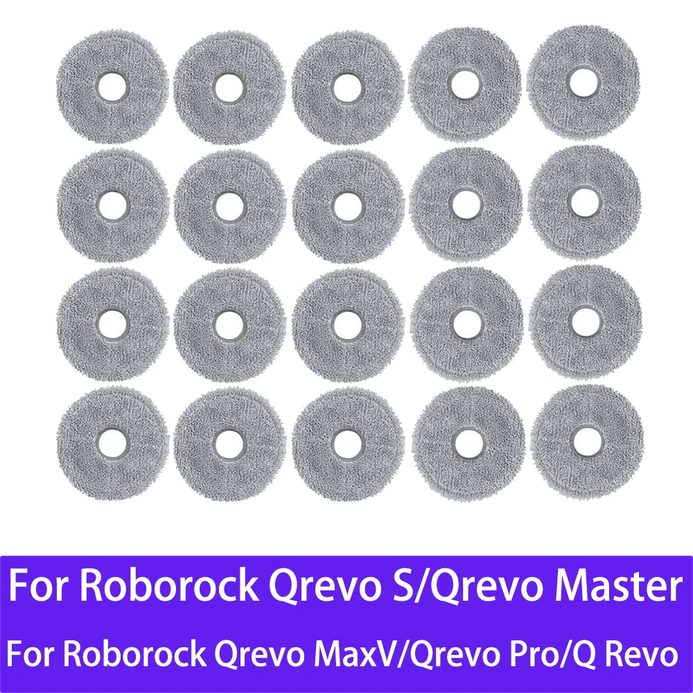 Mop Cloths For Roborock Qrevo Master/Qrevo Slim / V20 / P10S Pro Robot Vacuum Cleaner Parts Rag Mop Pads Accessories
