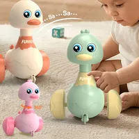 Baby Toy Swing Duck Toy Cartoon Press Vehicles Glide Animal Inertia Pull Back Cars Early Education Toys for Toddlers Boys Girls