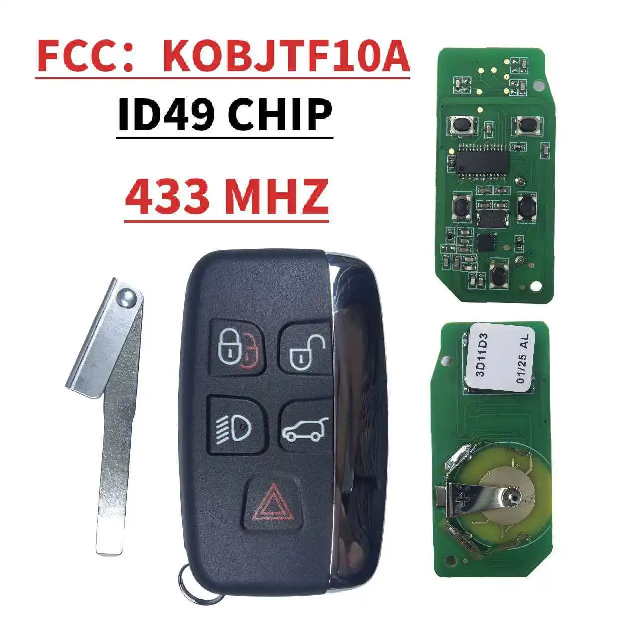 Jingxin 5-Tasten-Schlüssel für Land Rover Range Rover Sport Evoque Discovery 4 für Jaguar Freelander XFL XE XJ Smart-Fernbedienung/PCB/Gehäuse – Detail 9