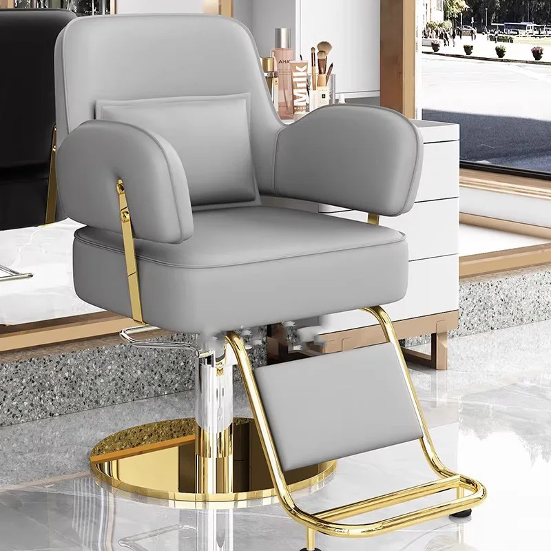 

Aesthetic Unique Professional Modern Barber Chairs Footrest Design Salon Chairs Simple Silla De Corte De Pelo Salon Furniture