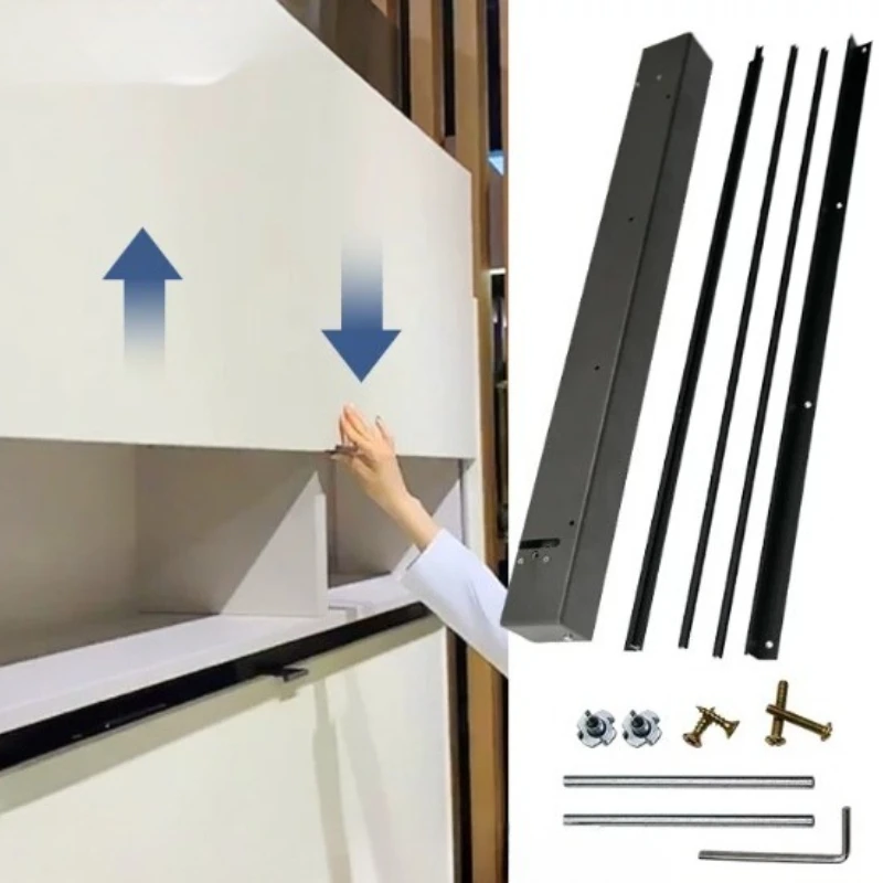 Cabinet Vertical Lifting Door Slide, Up-Down Hanging Door Track, Single Door Stay Hardware Fitting for Overhead Cabinet
