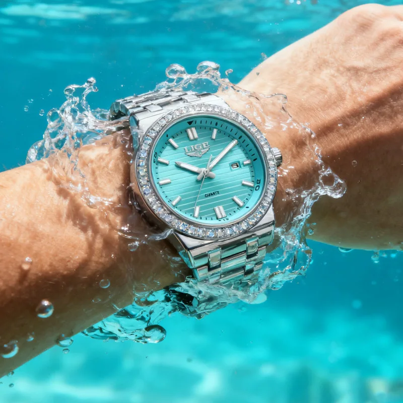 

LIGE New Quartz Man Wristwatches Calendar Top Brand Luxury Steel Watch Men Waterproof Luminous Date Clock Business Male Clock