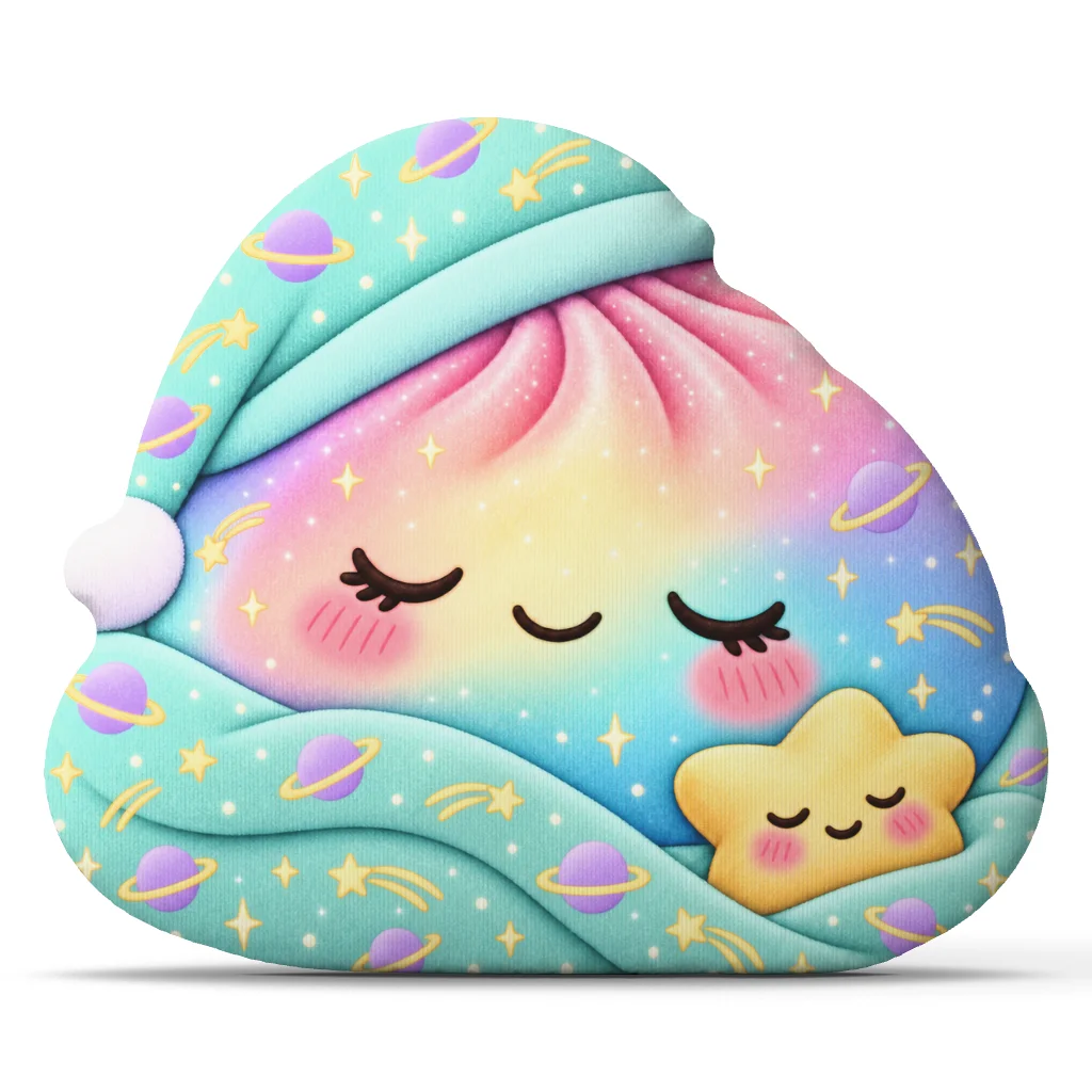 Kawaii Sleepy Moon Plush Pillow Starry Space Cushion Stuffed Throw Pillow Shaped for Kids Nursery Bedroom Sofa Decor Gift