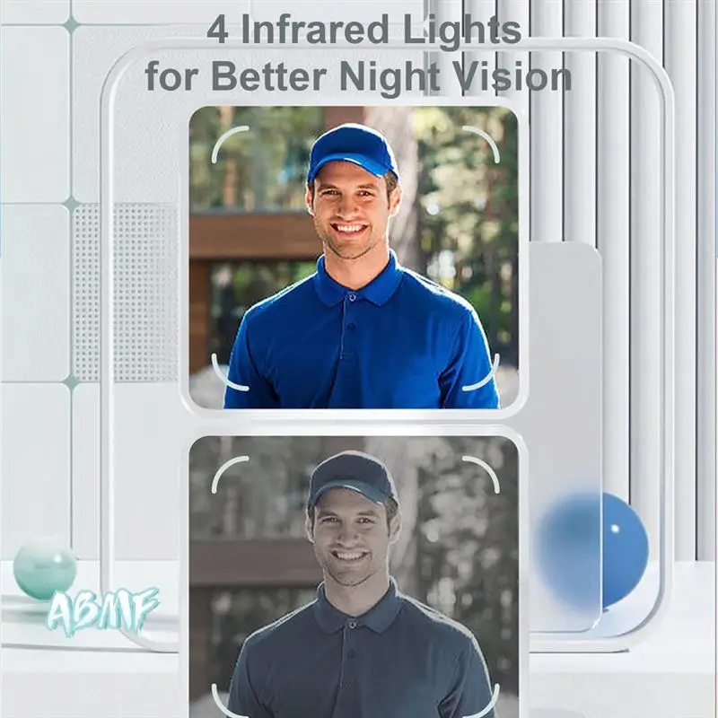 ABMF-インターホン機能付きワイヤレスドアベルナイトビジョン付きワイヤレススマートドアベル