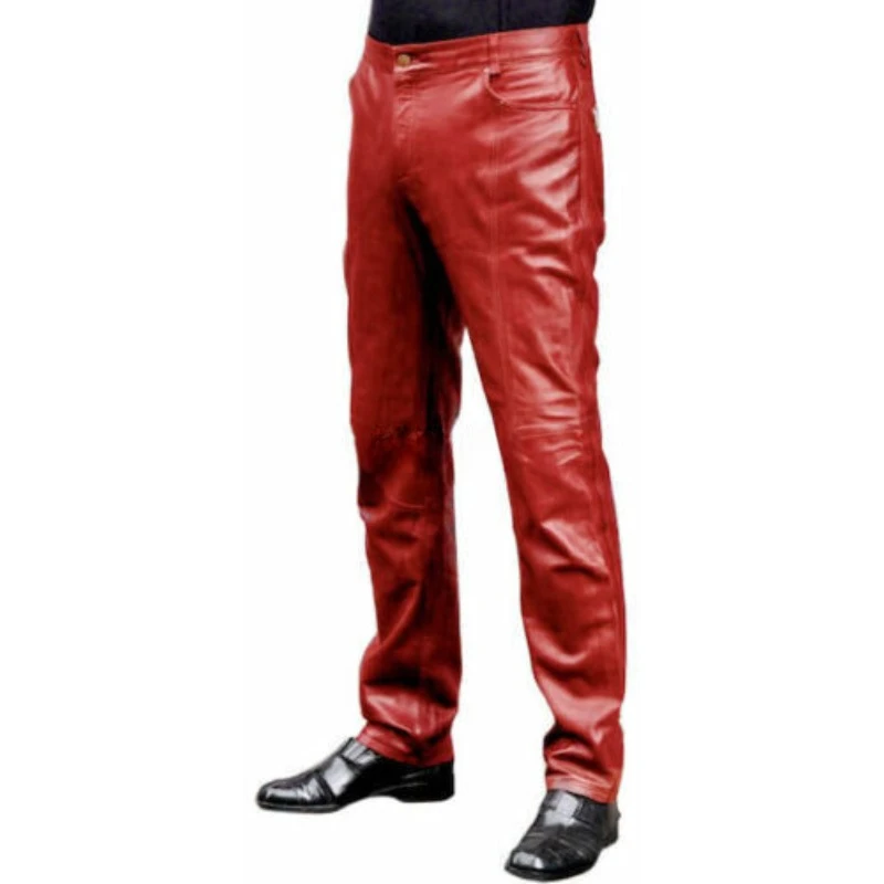 

Western Look Men Trendy Outfit Genuine NAPA Natural Leather Pant Handmade Jogger