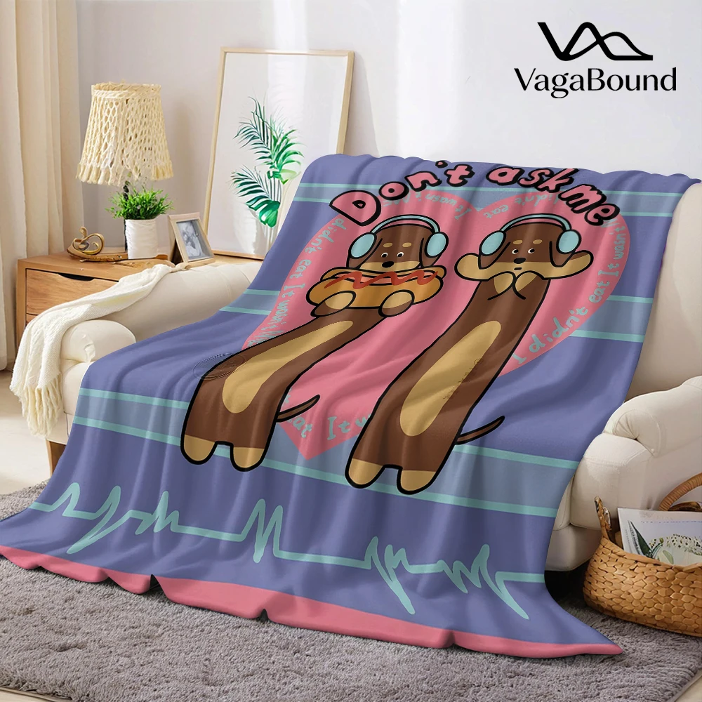Dackel-Flanelldecke, warm, weich, für Halloween, Weihnachten, Couch, warm, gemütlich, dekorativ, Geschenk für alle Jahreszeiten