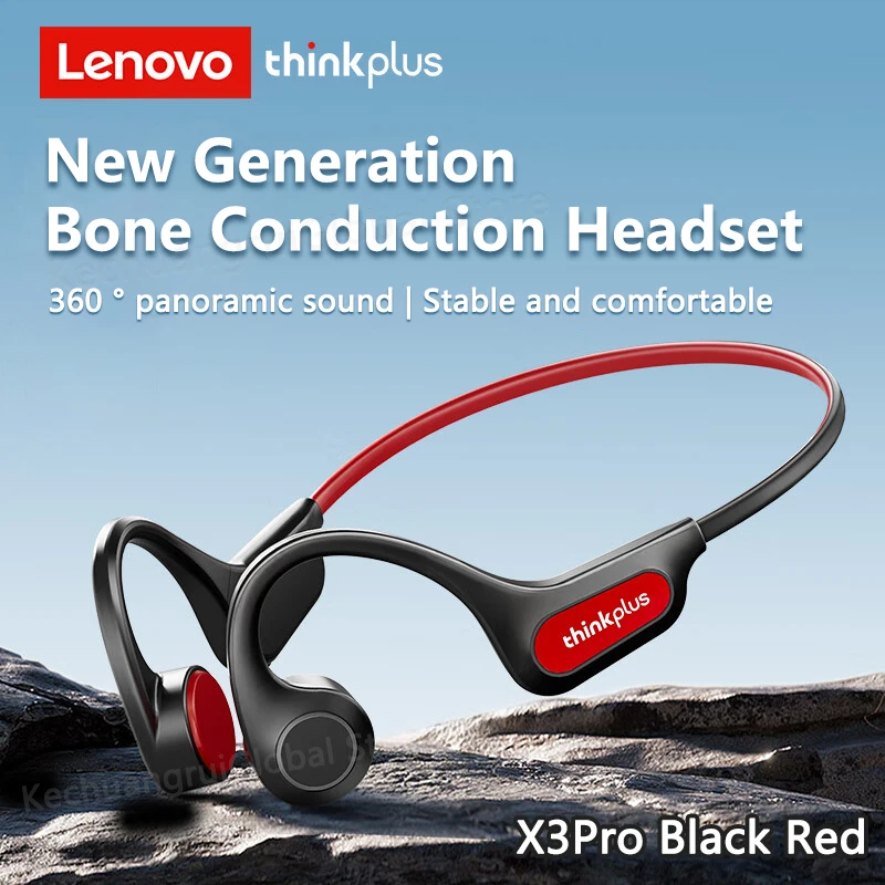 เดิม Lenovo X3 Pro X7 X4 Bone Conduction หูฟังบลูทูธ 5.3 Hifi หูฟังชุดหูฟังไร้สายพร้อมไมโครโฟนหูฟังกีฬา