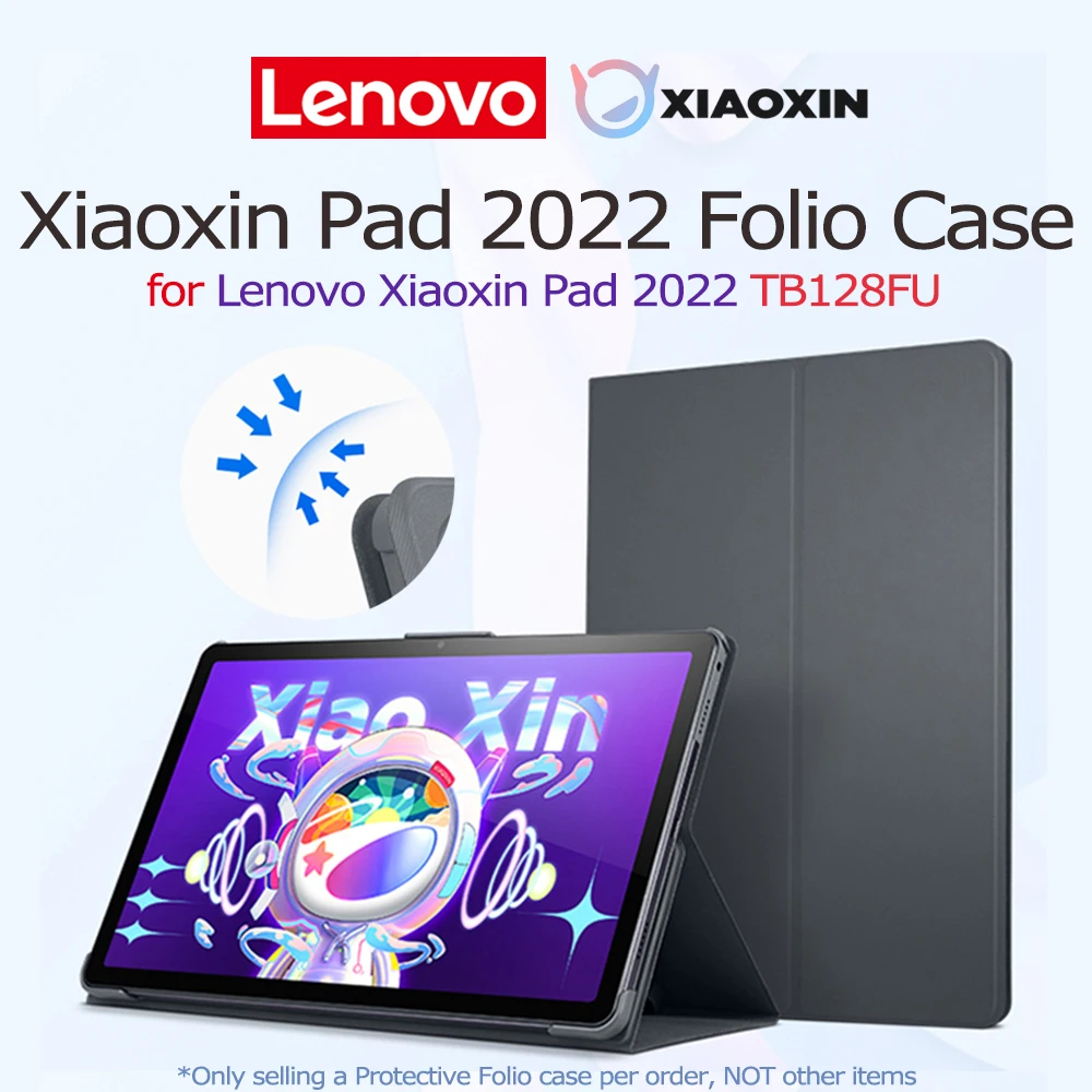 

Чехол Lenovo Folio Case 10,6 дюйма из полиуретанового материала, серый, для планшета Lenovo Xiaoxin 2022 10,6 дюйма TB128FU Business Tab K10 Pro LTE