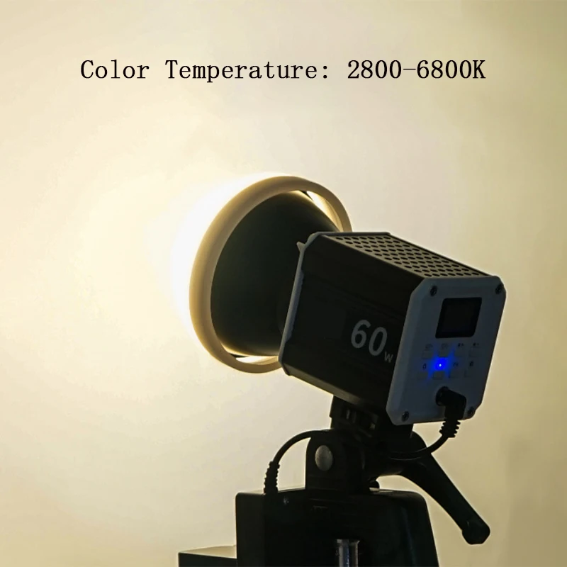 Tri-Color LED Video Light 60W COB Photography Light 2800K-6800K for Live Streaming Home Studio Comercial Photography