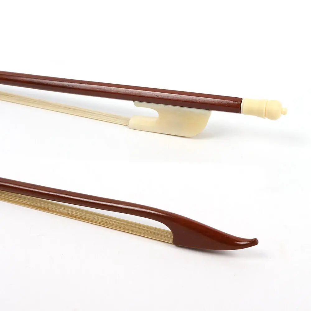 4/4 Full Size Violin Bow Brazilwood Bovine Bone Frog Horse Hair Baroque Style Striaght Professional Vioin Parts for Violinist