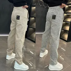 New Trendy Casual Men's Loose Straight Leg Sports Pants Versatile and Fashionable Striped Hanging Wide Leg Pants