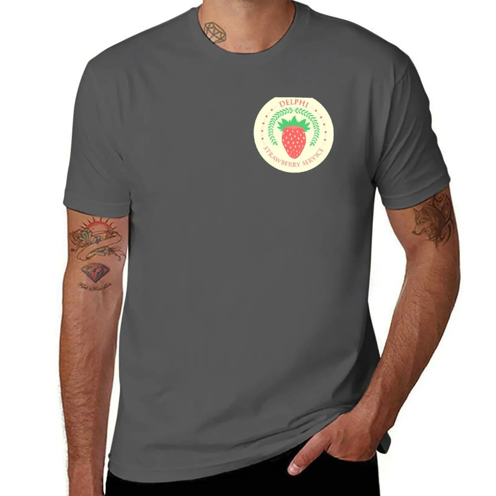 Camp Half Blood Delphi Strawberry Service (color) T-Shirt t shirt custom print t shirt for man man t shirt designer T-Shirt