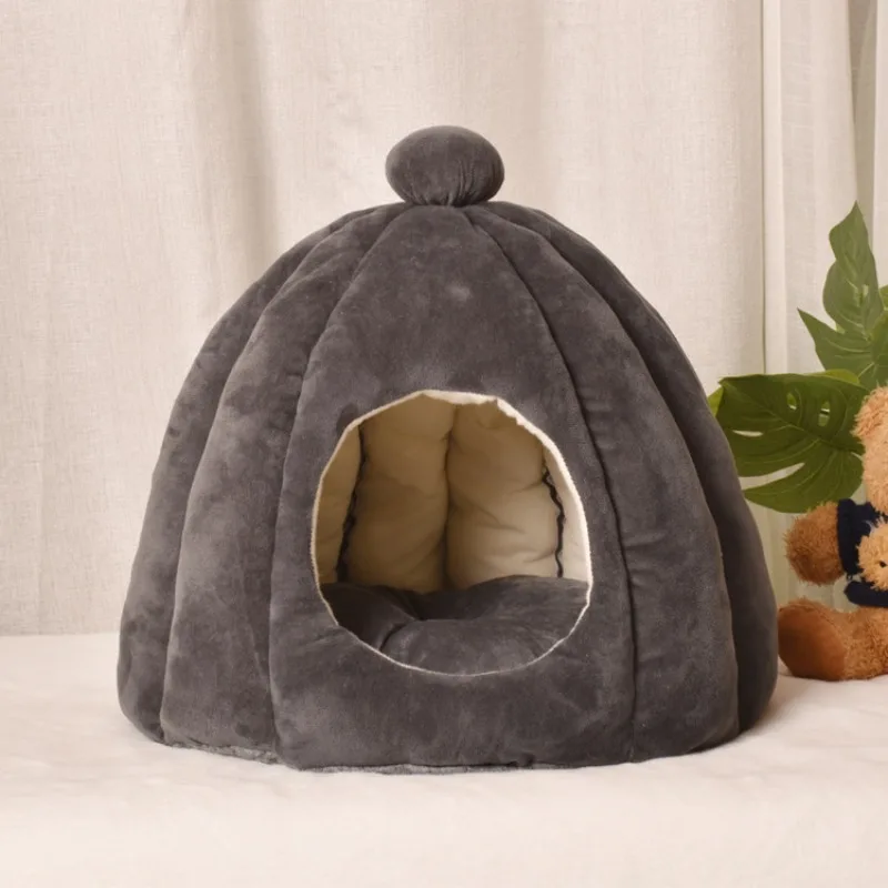 

Removable Washable Semi Enclosed Cat House Dog Bed Warm All Season Cat House Pets Home Cat House Indoor Cat Bed Keeps Warm