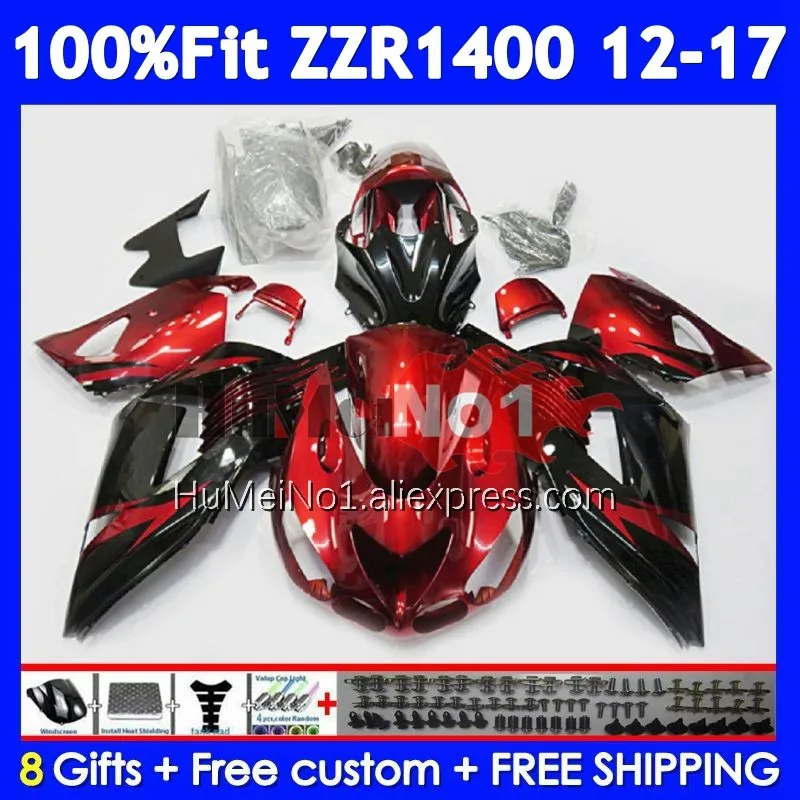 Body For KAWASAKI NINJA ZZR1400 ZZR Metal Red 1400 12 13 14 15 16 17 230No.142 ZZR-1400 2012 2013 2014 2015 2016 2017 Fairing