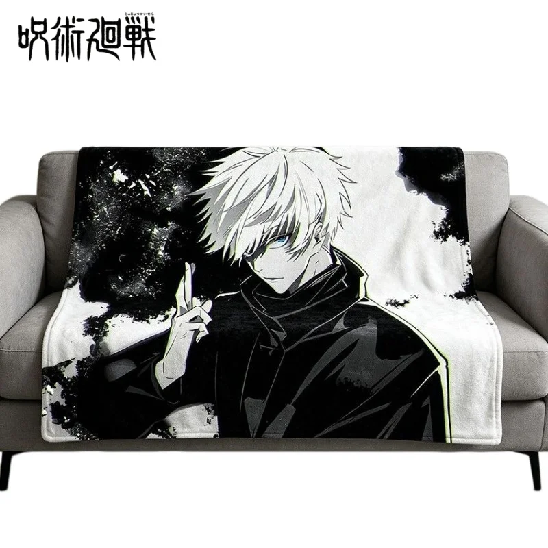 Jujutsu Kaisen Superweiche Flanelldecke Gojo Satoru Anime-Zubehör Geeignet für Sofa Büro Dünne Klimaanlagendecke