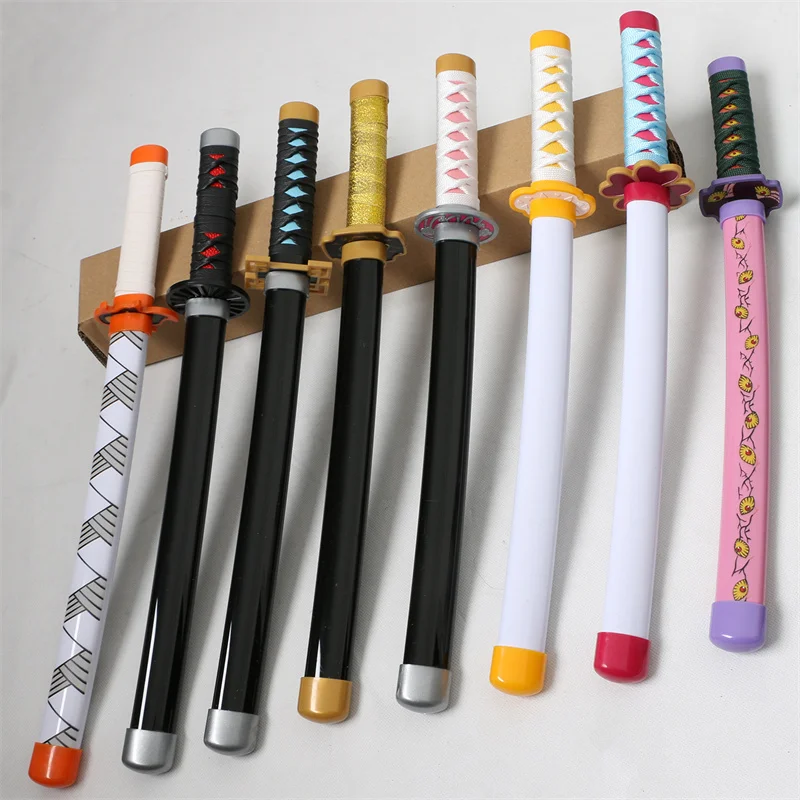 

45cm Cosplay Kimetsu no Yaiba Zenitsu Katana Sword Role Play Demon Slayer Kamado Tanjirou 18inch Anime Plastic Model