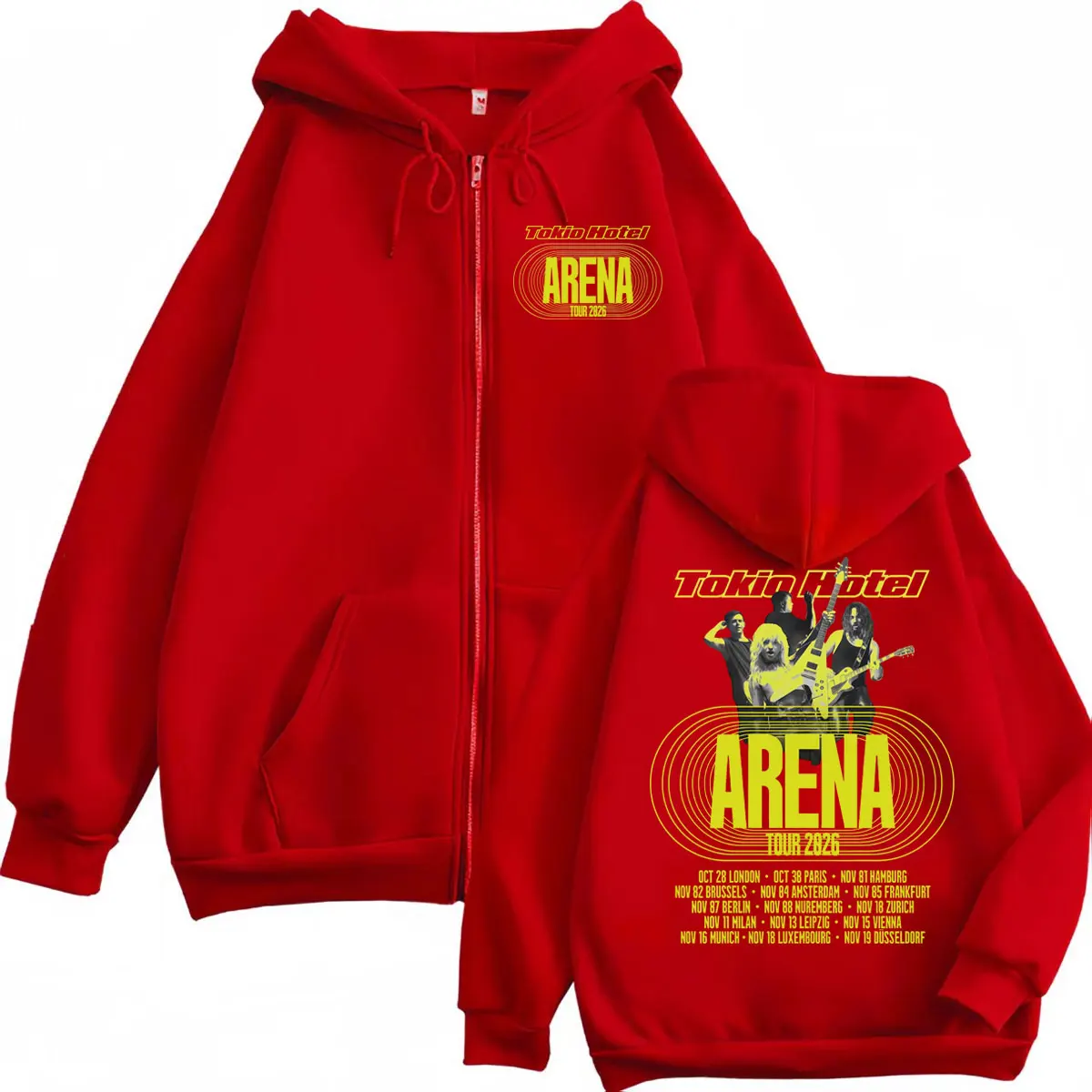 【Mサイズ】 MONSTER HOTEL 2026 パーカー Tokio Hotel Arena Tour 2026 Zipper Hoodies Men Women Fashion Rock