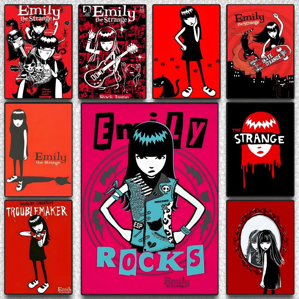 E-Emily The Strange Poster Sticky Wall Art Printing Waterproof Home Living Bed Room Aesthetic Decor
