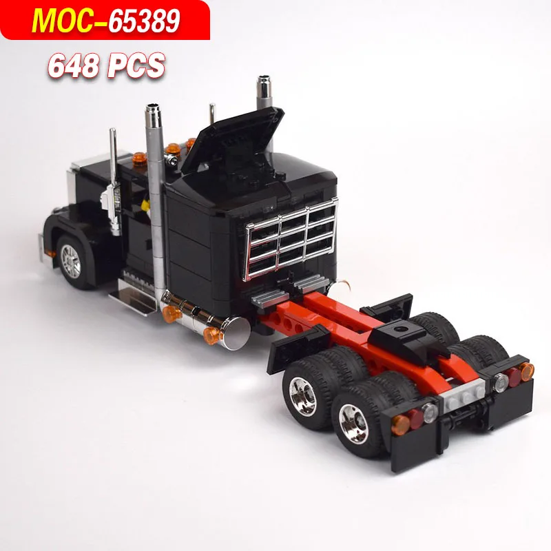 MOC-65389 Baustein-Modellbausatz für Auflieger, LKW, 648 Teile, Maschinenbau, allgemeines System, Puzzle, Konstruktionsspielzeug