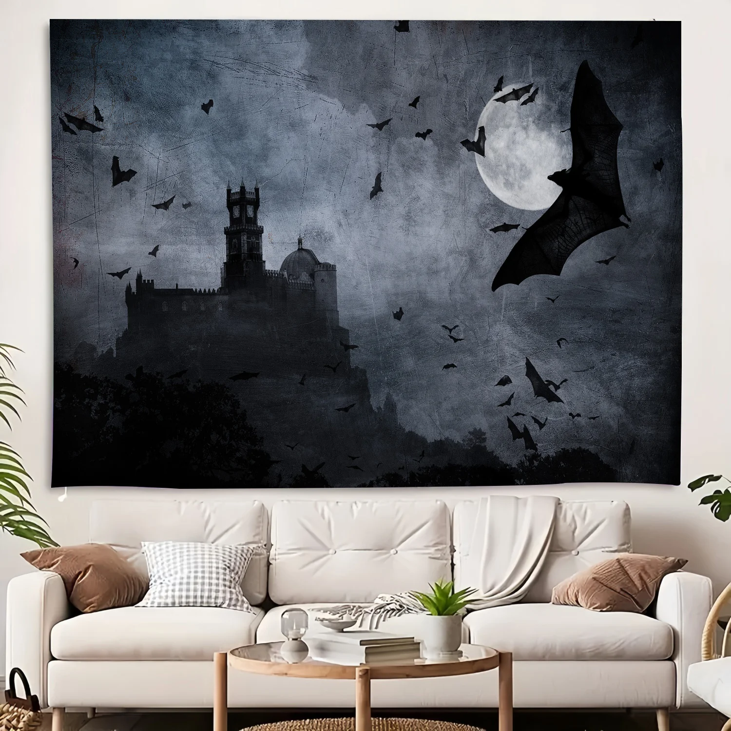 Geist wie gotische Burg Halloween Tapisserie-Polyester Stoff Dekoration für Thema Party Dekoration