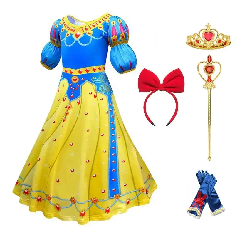 Novo 2025 menina crianças vestido branco de neve traje com capa verão algodão lanterna manga vestido de baile crianças princesa festa nascimento q5q6