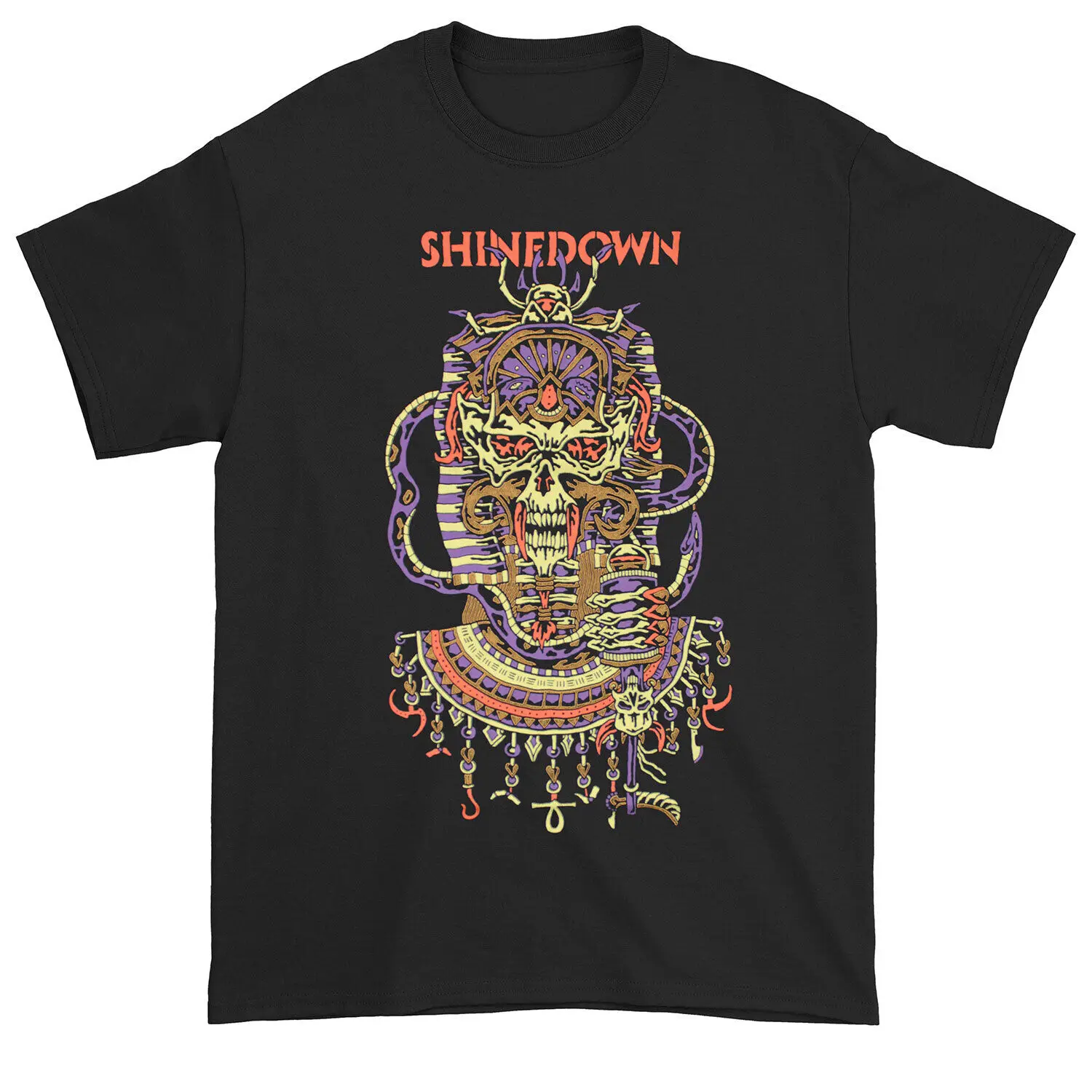 

Men's Shinedown Planet Zero Skull Art & Logo T-shirt Medium Black