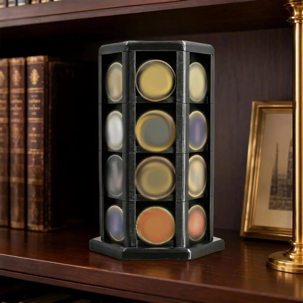 Military Coin Holder for Collection Hexagonal Challenge Coin Display Stand Multi-sided Military Coin Holder for Home