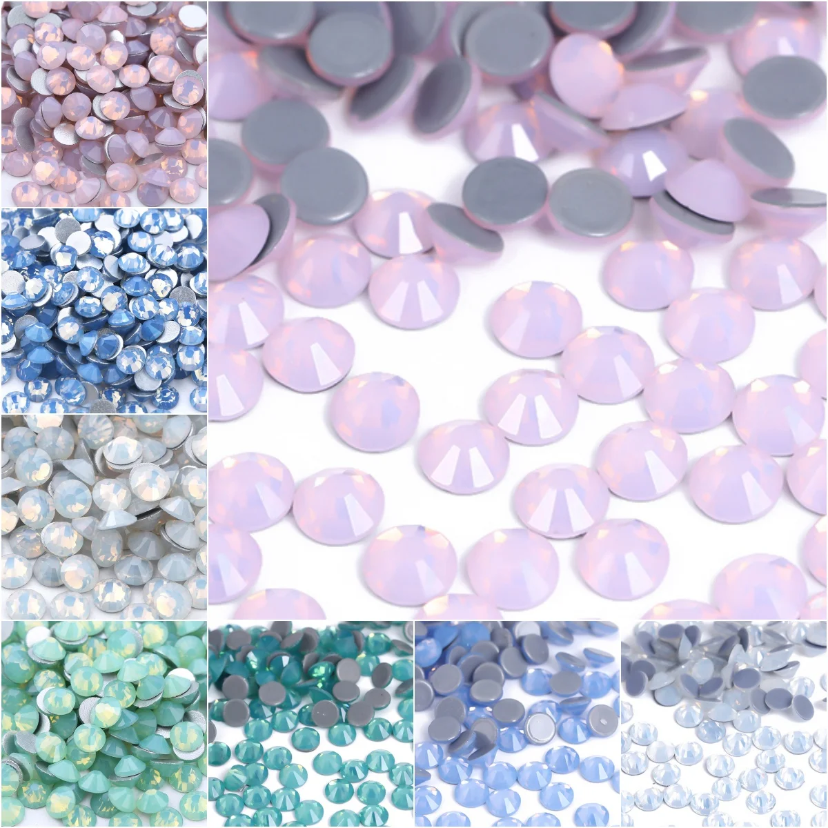 SS4-30 HotFix/Non-HotFix Opal Glass Rhinestones Flatback Crystal Strass Glitter Stone DIY Manicure 3D Nail Art Fabric Garment