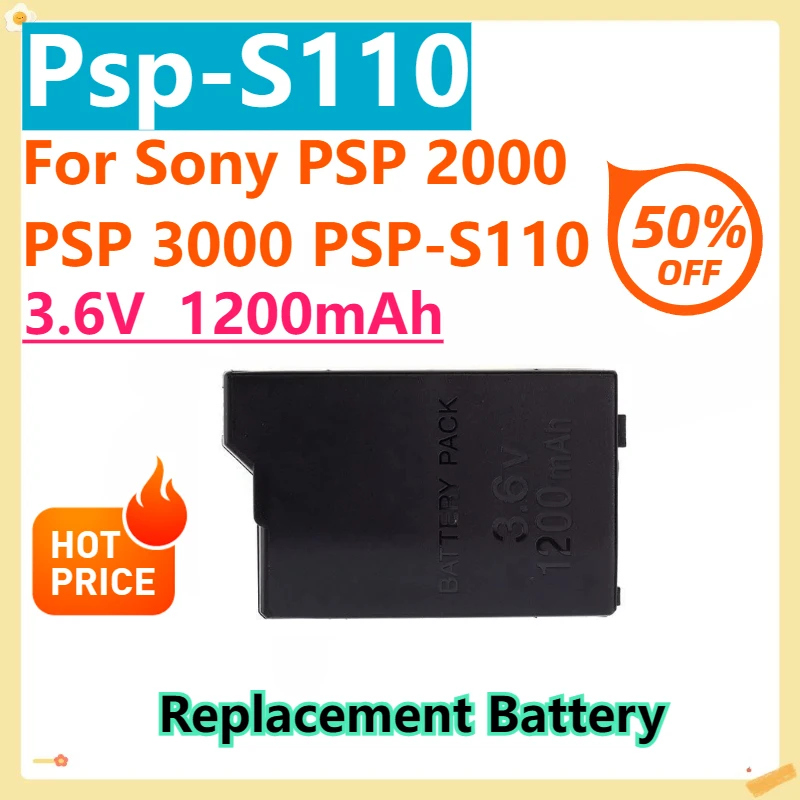 

For Sony PSP 2000 PSP 3000 PSP-S110 1200mAh 3.6V 3.6V 1200mAh Lithium Ion Battery Pack Replacement