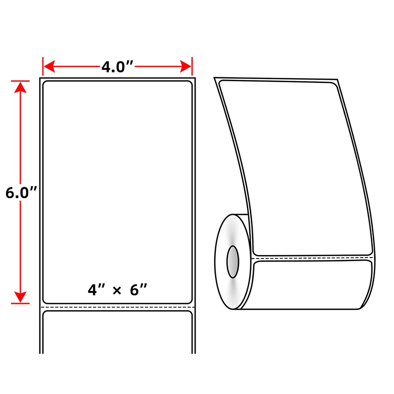 LKX 4x6 Inch thermal paper rolls Printer Shipping Labels All-Purpose Sticker Self-adhesive Waterproof Oil-Proof For 241BT