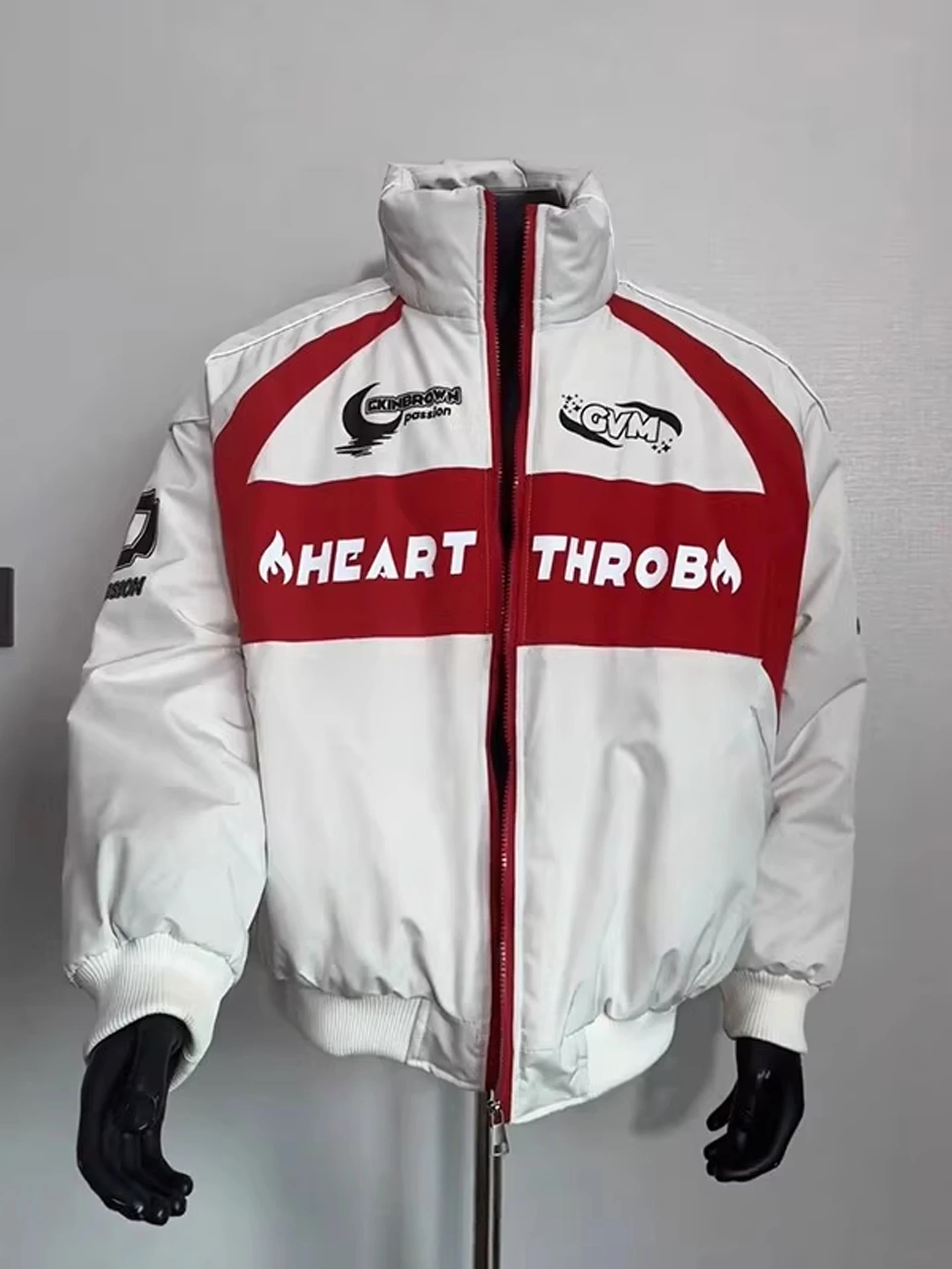 

American High Street Sli ort Racing Suit Men's Winter Thi Warm Not Puffy Stand Collar Cotton Jaet Outerwear