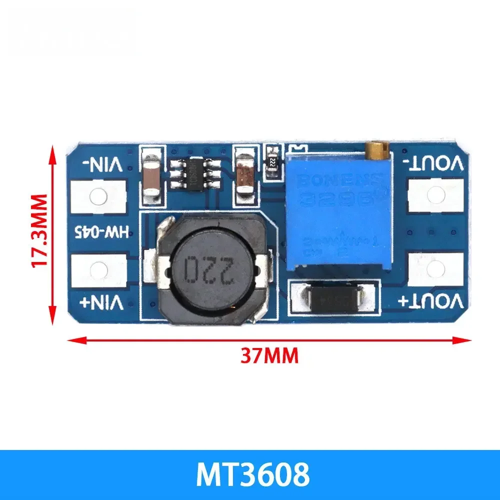 MT3608 DC-DC Adjustable Boost Module 2A Boost Plate Step Up Module Boost Step-up Board MAX output 28V 2A for arduino Micro