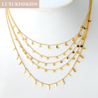 LUXUKISSKIDS Woman Collier бижутерия Golden Chains Necklaces Bohemia Star Heart Elegant Stainless Steel Jewelry Trendy