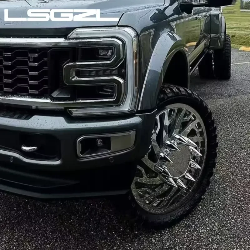 i LSGZL Custom Polished Dually Forged Wheels 8x6.5 6x139.7 8x180 10x225 Truck Rims 22 24 26 Inch for Truck F450 gmc OffRoad 3