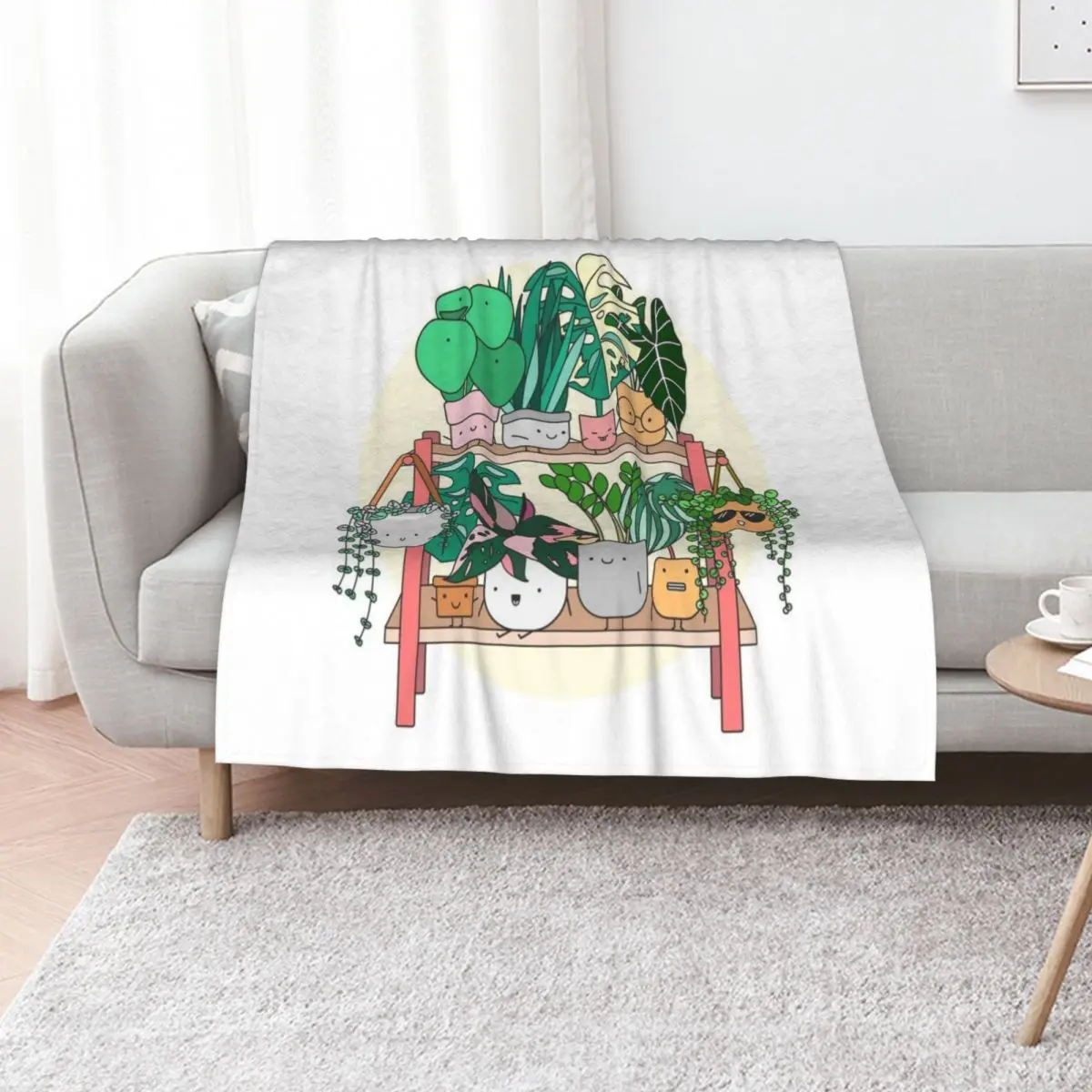 

Little Plant Stand of Joy Throw Blanket For Decorative Sofa Sofa Furry Large Blankets
