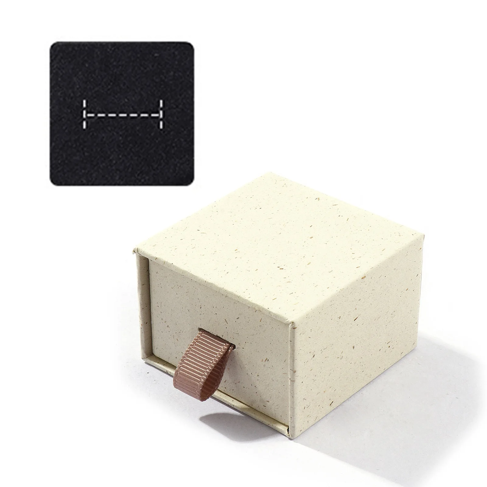 2pcs 8Seasons Paper Pull-Out Drawer Jewelry Gift Box Square Creamy-White For Ring Necklace Bracelets Earrings Gift Packing Box