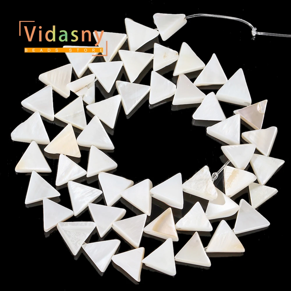Natürliche 10 x 8 mm große Perlen, weiße Dreieck-Muschel-Abstandsperlen für die Schmuckherstellung, DIY-Armband, Ohrringe, Zubehör, Geschenke für Frauen – Detail 3