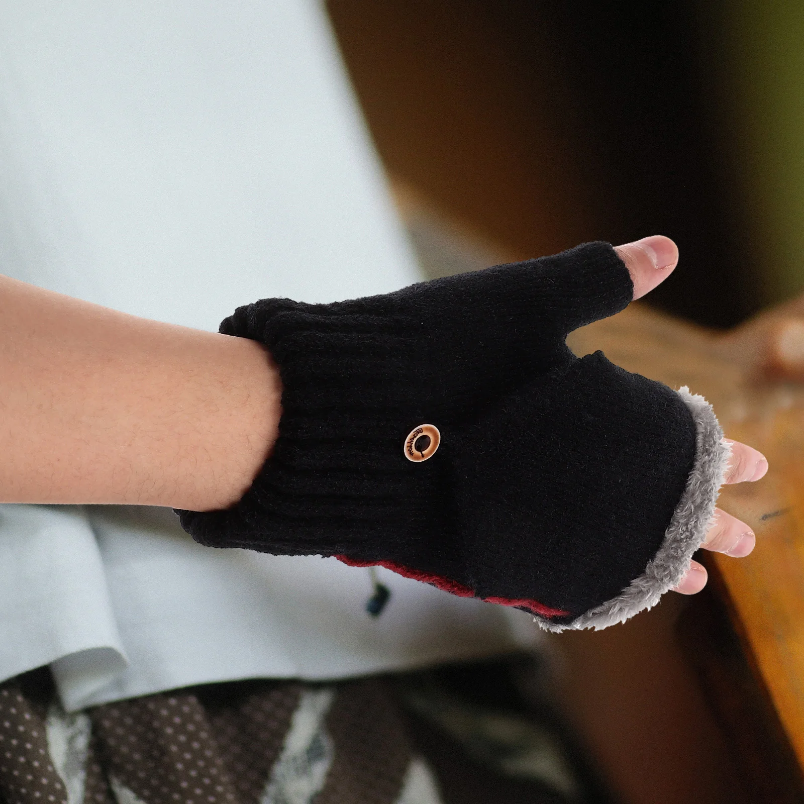 1 Pair Hand Keep Prop Cover Warm Fluff Windproof Cycling Gloves For Women Men Kids Gloves For Women Hand Warm Keep Prop