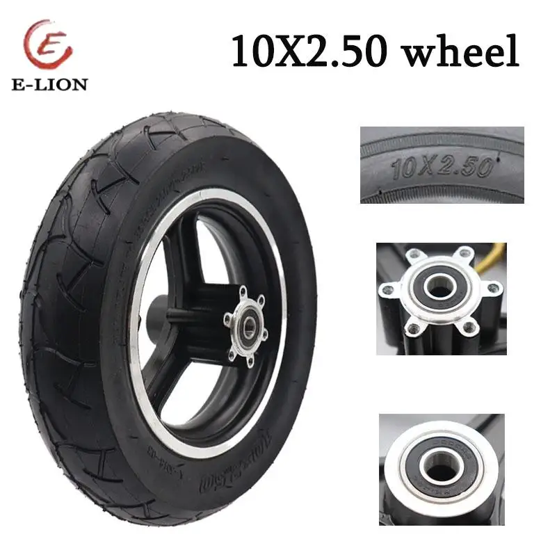 10 inch 10x2.50 aluminum alloy wheels 10mm and explosion-proof tyres for electric scooter balancing vehicle